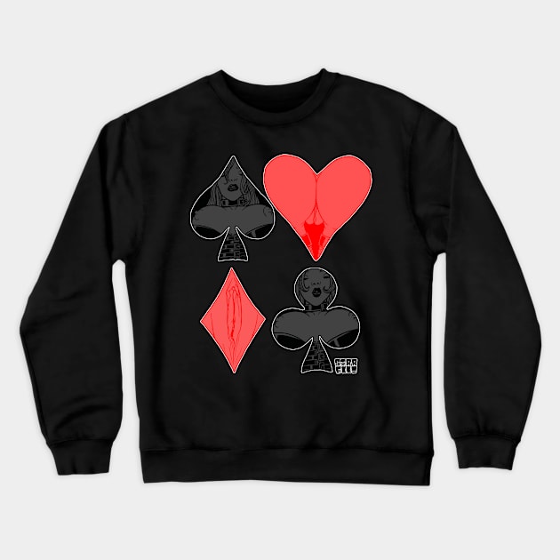 Erotic Card Pips Crewneck Sweatshirt by ArtMonsterATX